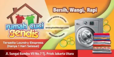 banner spanduk iklan reklame papan nama laundry gendhis