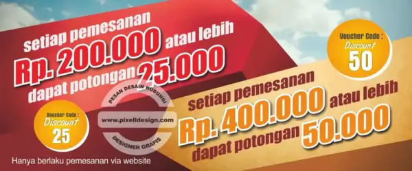 desain banner spanduk iklan diskon online shop 