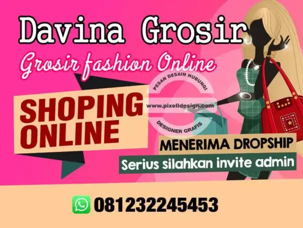 desain banner spanduk iklan online shop fashion baju