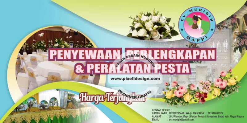 desain banner spanduk iklan persewaan alat pesta 1