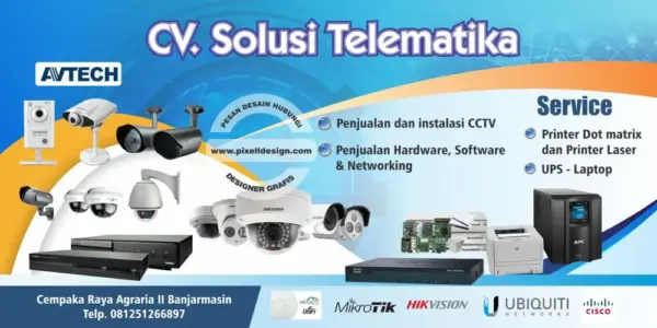 Banner spanduk iklan toko alat elektronik cctv