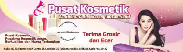 desain banner spanduk iklan toko kosmetik