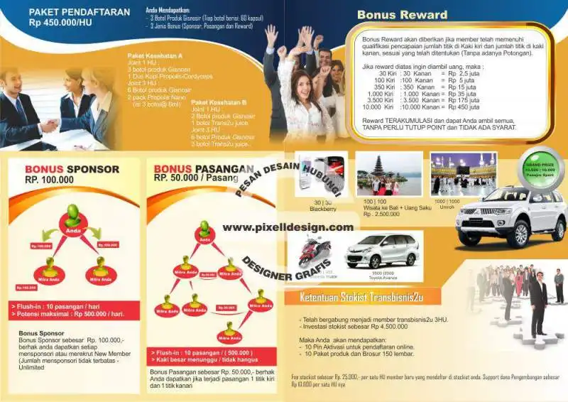 desain brosur flyer iklan MLM 