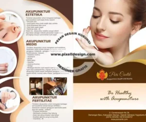 desain brosur flyer iklan jasa akupuntur kecantikan kesehatan
