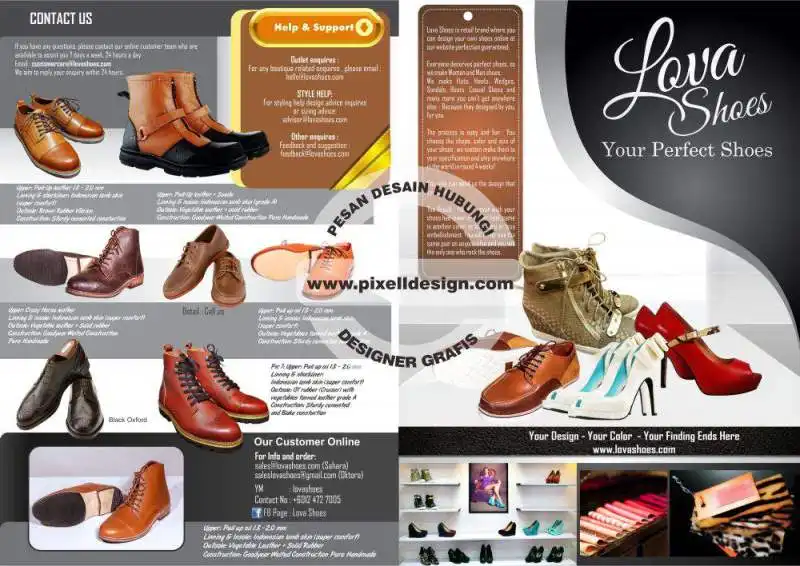 desain brosur flyer iklan katalog produk fashion sepatu