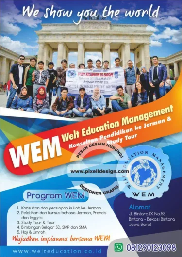 desain brosur flyer iklan pendidikan luar negeri