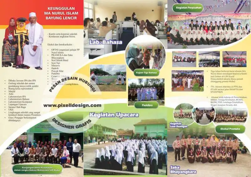 desain brosur flyer iklan penerimaan pendaftaran siswa baru pesantren 