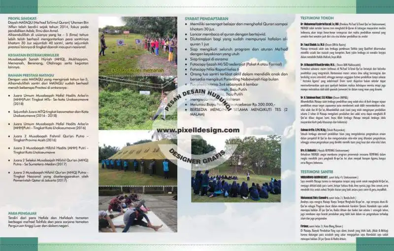 desain brosur flyer iklan penerimaan pendaftaran siswa baru pesantren 