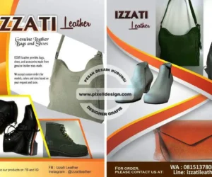 desain brosur flyer iklan produk tas kulit leather 3