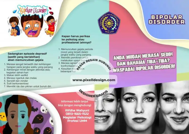 desain brosur flyer informasi psikologi 