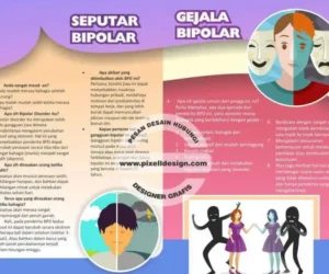 desain brosur flyer informasi psikologi bipolar 2