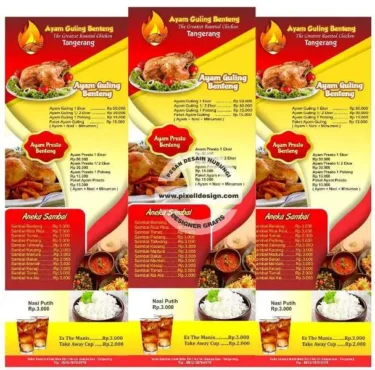 desain daftar menu makanan rumah makan ayam
