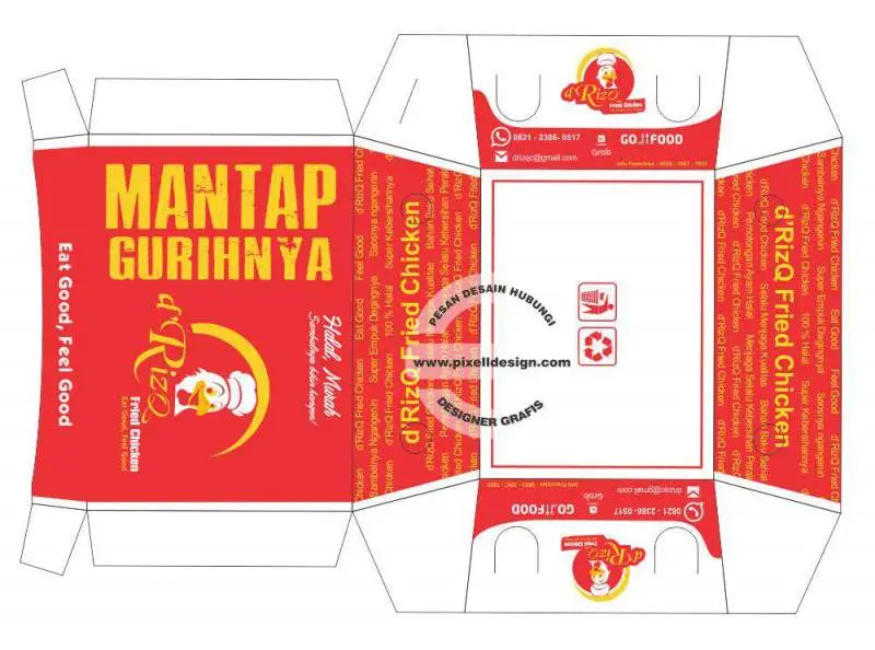 desain dus kemasan ayam goreng