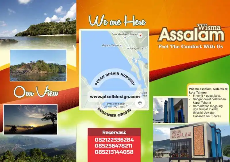 desain brosur flyer iklan hotel wisma