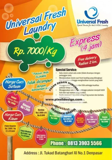desain iklan flyer brosur jasa laundry 4