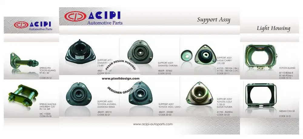 desain katalog iklan produk sparepart otomotif