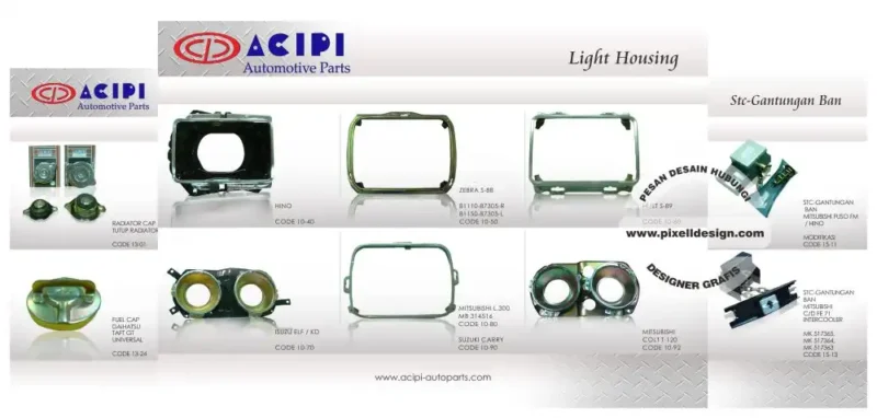 desain katalog iklan produk sparepart automotive