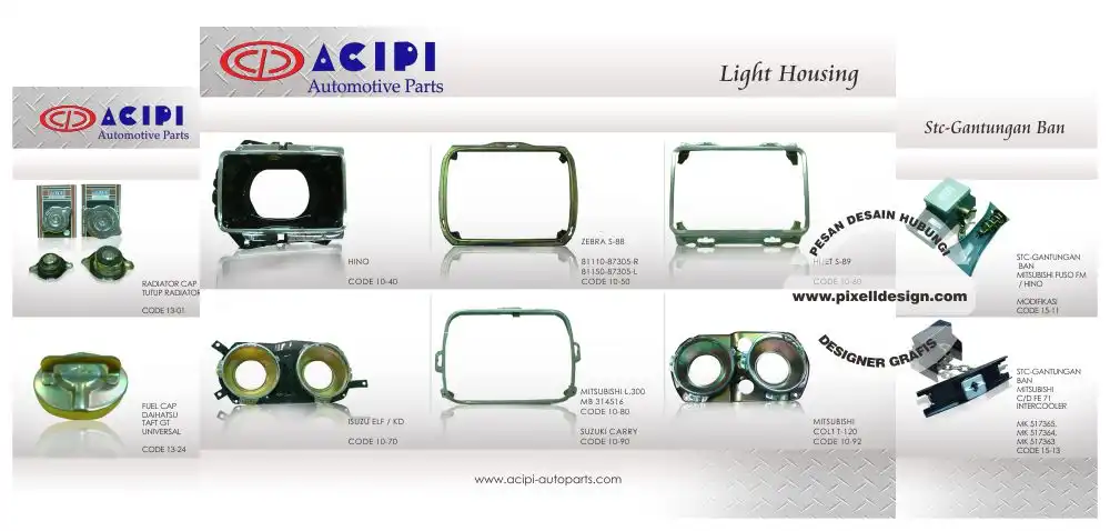 desain katalog iklan produk sparepart otomotif