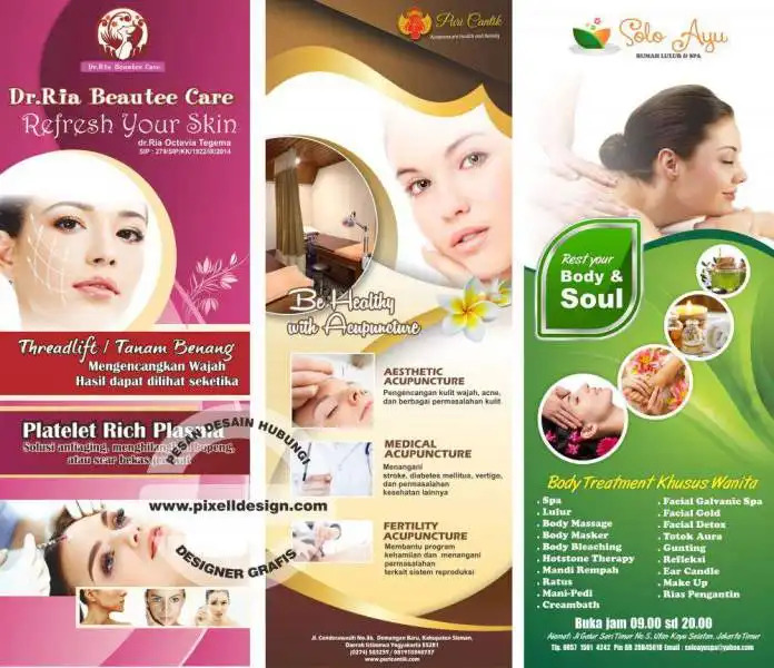 Desain stand banner iklan spa salon kecantikan skincare