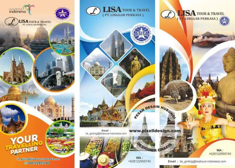 desain stand roll banner iklan wisata