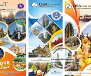 desain roll stand banner iklan travel agen wisata