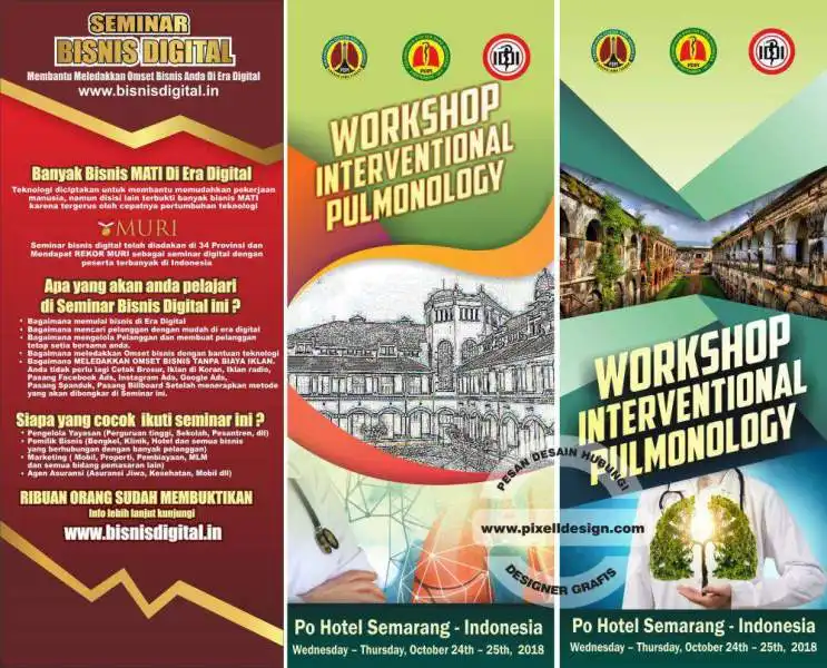 desain stand roll banner seminar